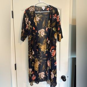 Kimono - LulaRoe - size M - navy blue floral - new without tags (never worn)